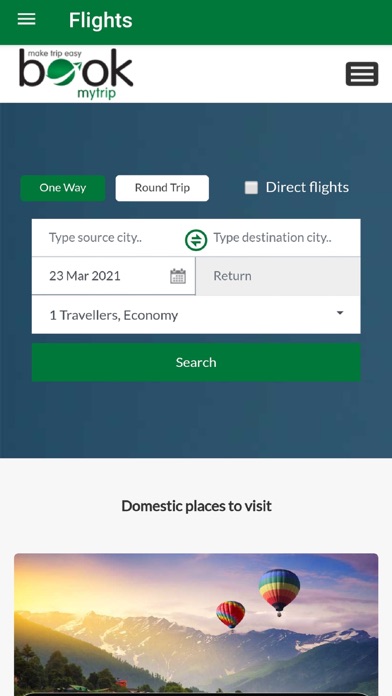 BookMyTrip Screenshot