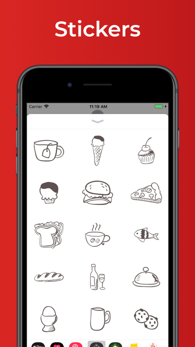 Screenshot #1 pour Eat & Food - emoji & stickers
