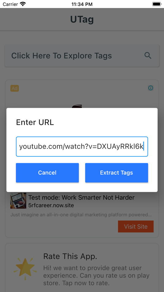 #3. UTag - Find Tags for videos (iOS) Podle: Sagar Mahobia