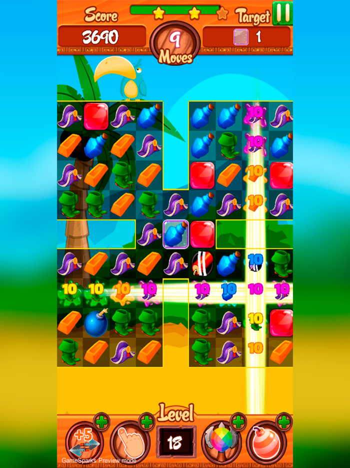 Pirate treasure 3 match