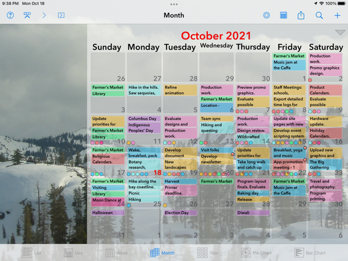 Perspectiva Calendars Charts