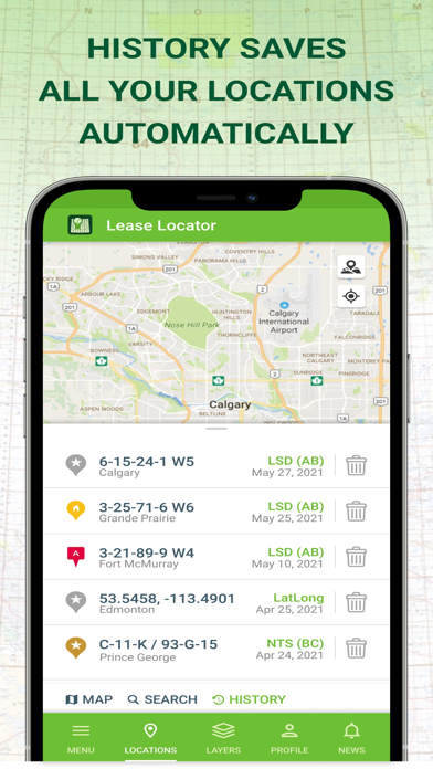 Lease Locator Oilfield LSD NTS Screenshot