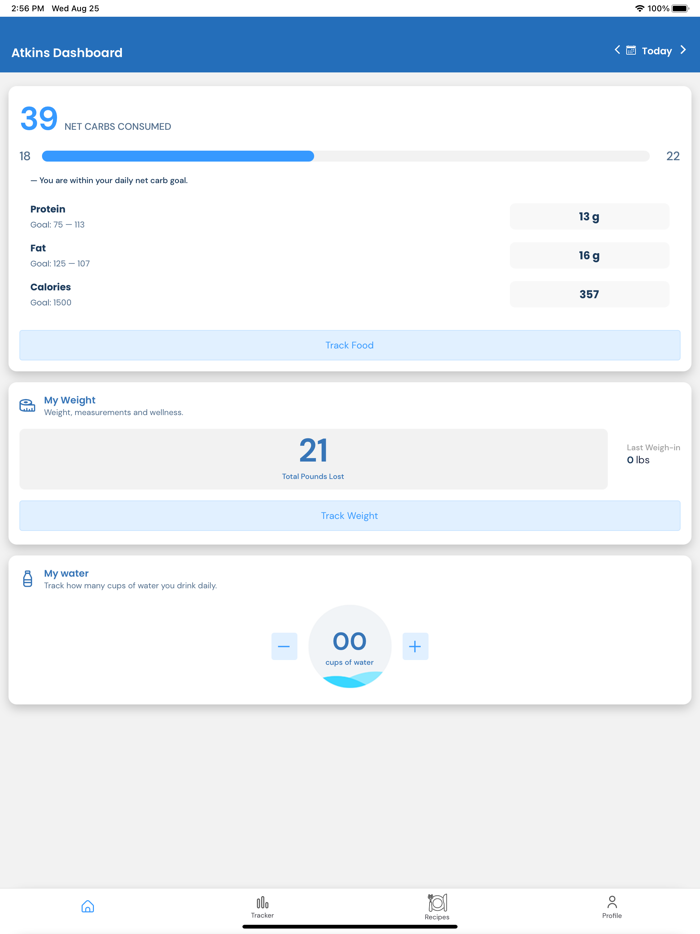 Atkins® Carb and Meal Tracker