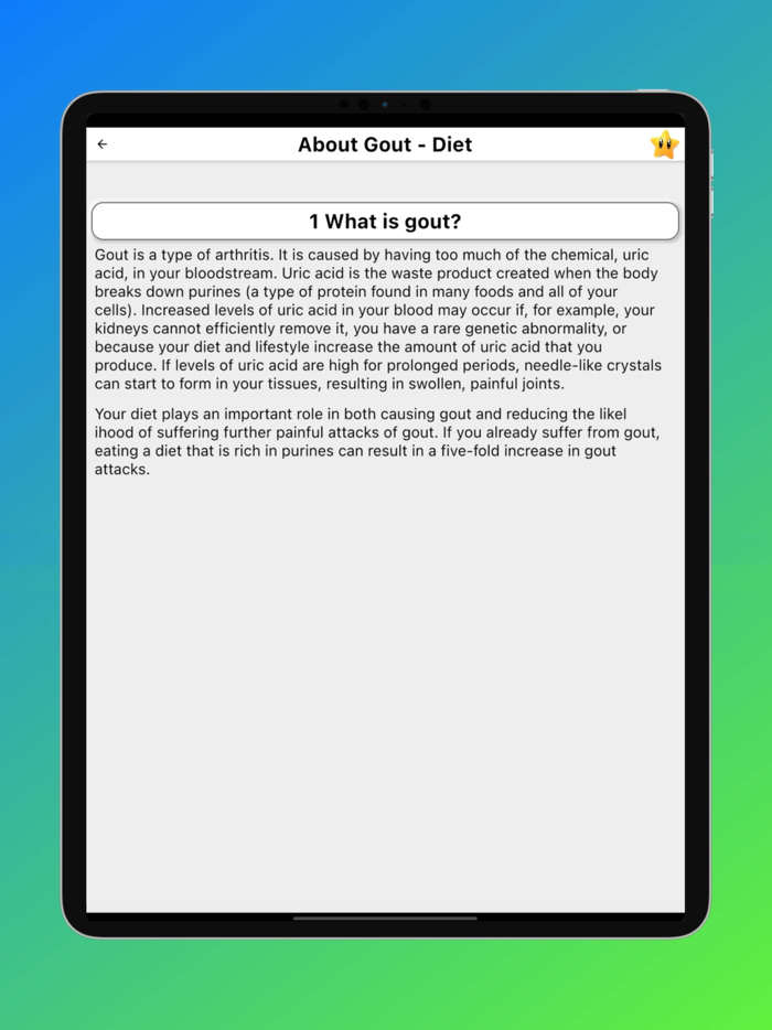 Gout Diet - Acid Uric Table