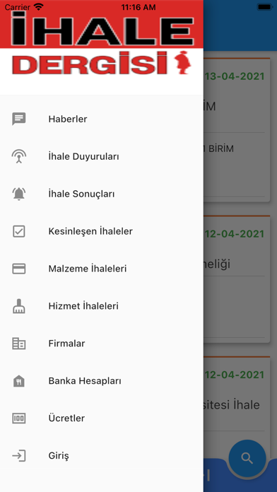 İhale Dergisi Mobil Uygulama Screenshot