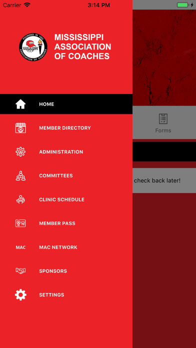 Mississippi Assoc. of Coaches Screenshot