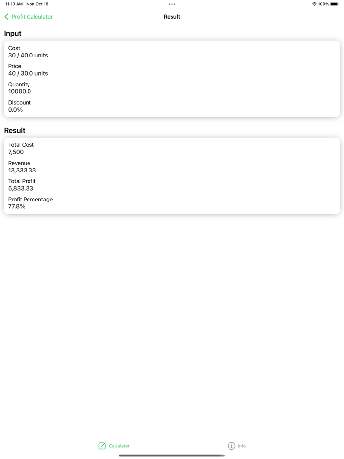 Profit Calculator Revenue