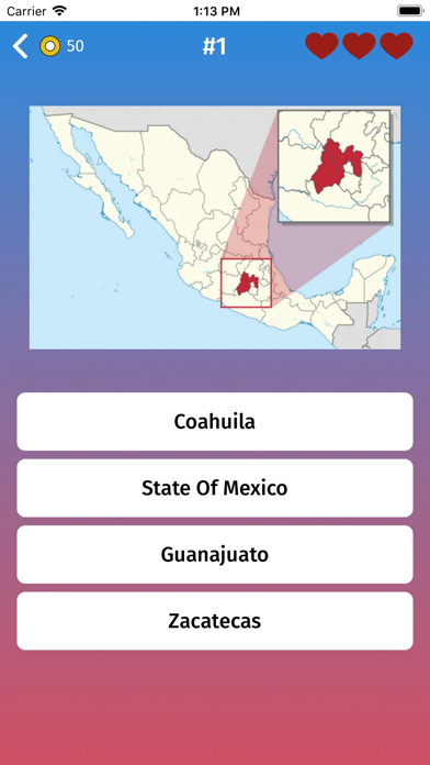 Mexico: States Map Quiz Game Screenshot