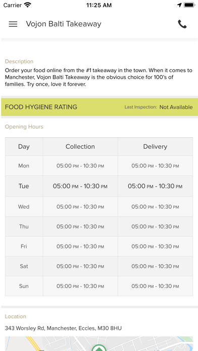 Vojon Balti Takeaway Screenshot