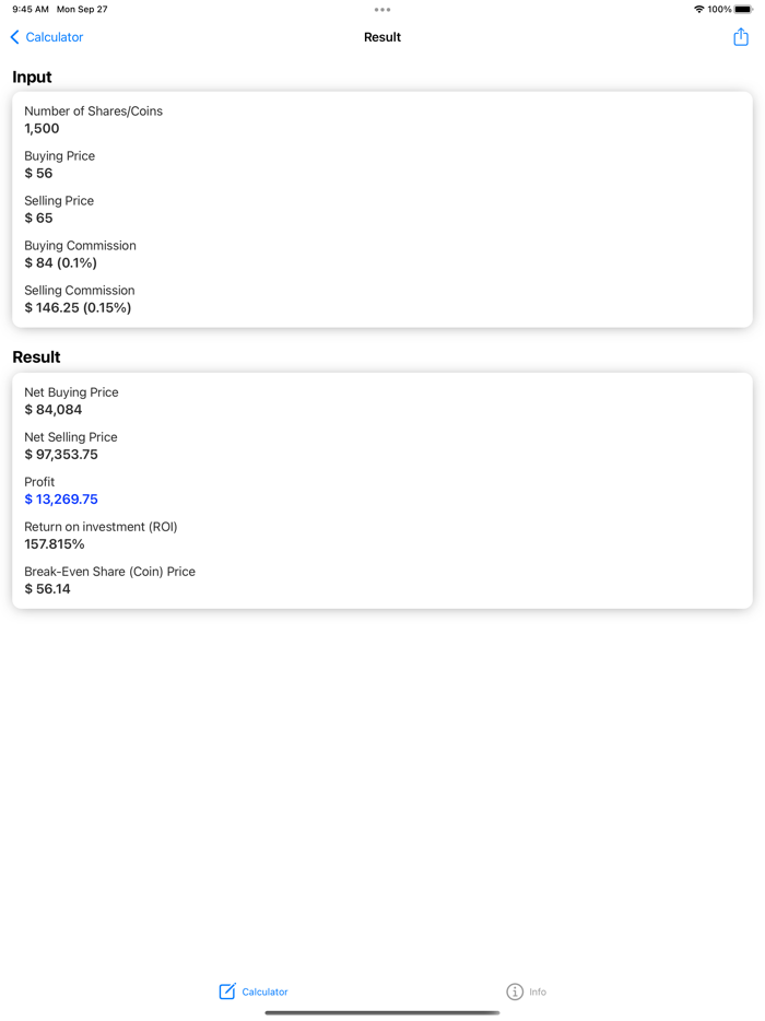 Stock Calculator Profit Calc