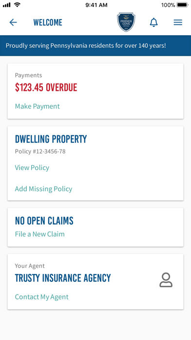 Friends Cove Insurance Screenshot