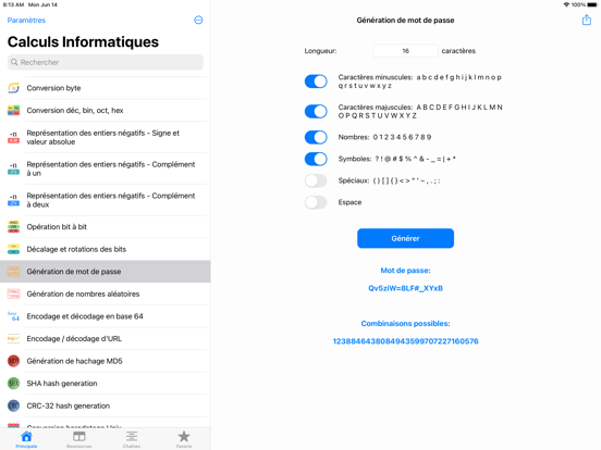 Screenshot #5 pour Calculs Informatiques