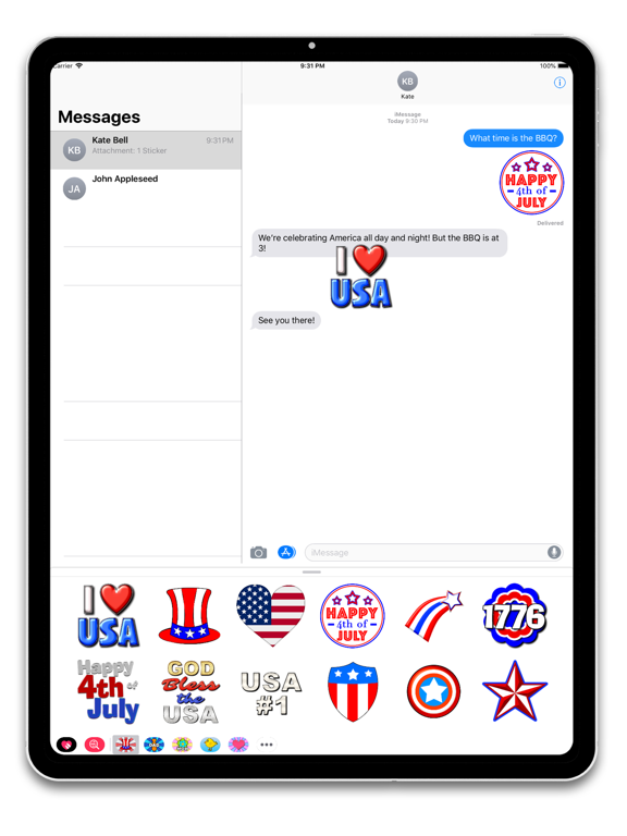 Screenshot #5 pour July 4th Fun Stickers