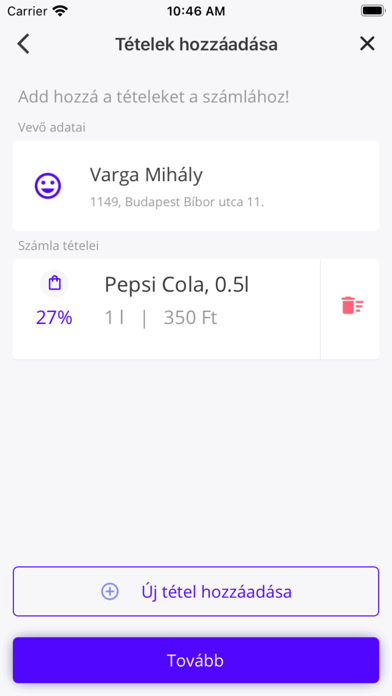 CMO Számlázó Screenshot