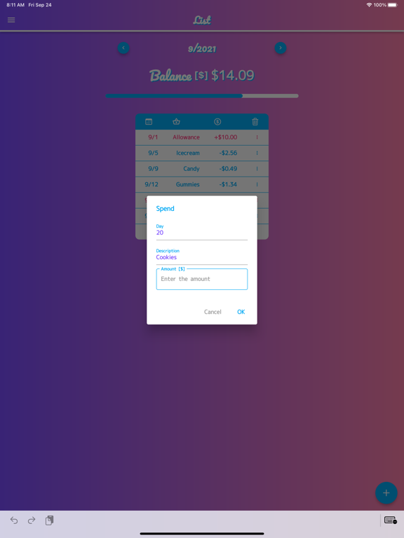 Screenshot #6 pour Kawaii allowance manager