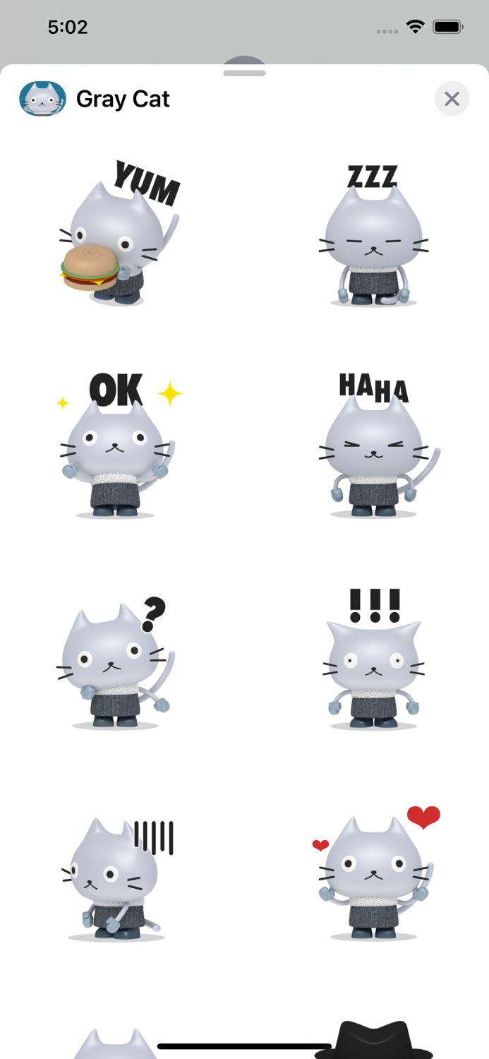 Gray Cat - Animated Stickers