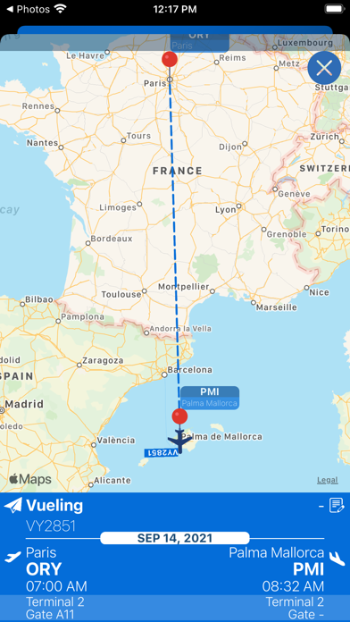 Palma de Mallorca Airport Info Screenshot