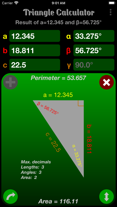 Triangle Calculator Screenshot