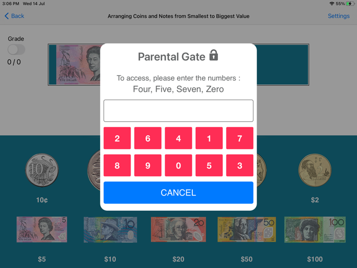 Arranging Coins and Notes AUD
