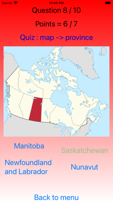 Provinces of Canada Screenshot