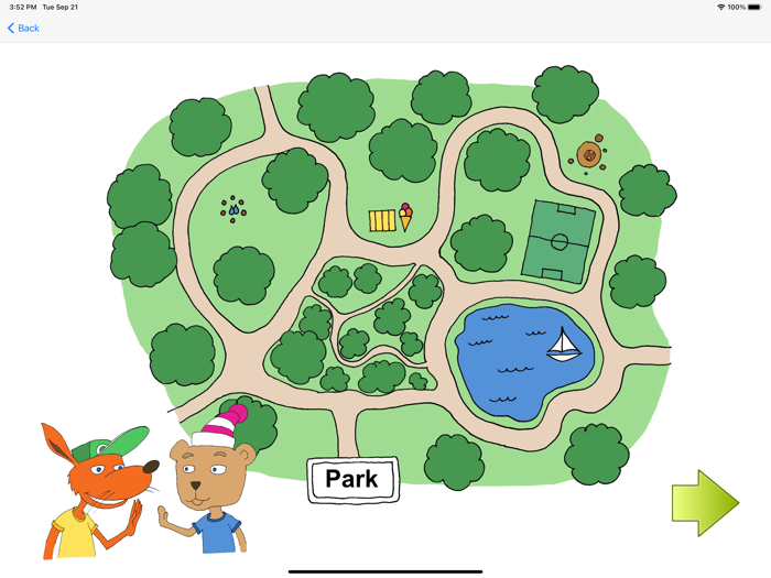 Fox and Bear in the Park