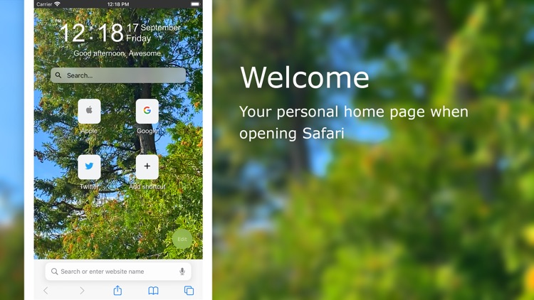 Home Tab for Safari