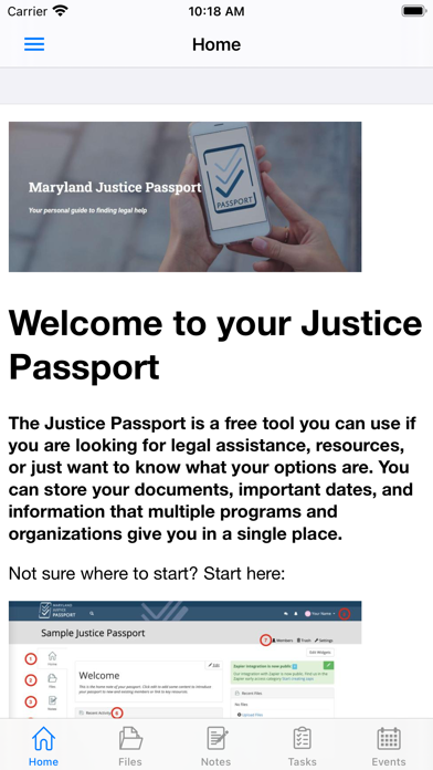 Maryland Justice Passport Screenshot