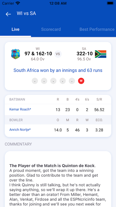 Cricboss : Live Cricket Score Screenshot