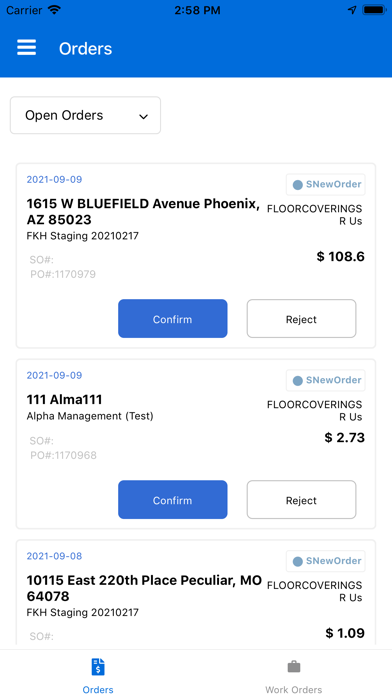 FacilGo® for Suppliers Screenshot