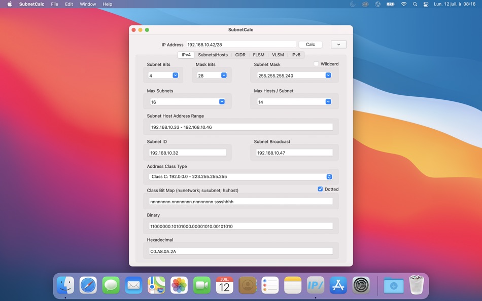 #1. SubnetCalc (macOS) 由: Julien Mulot