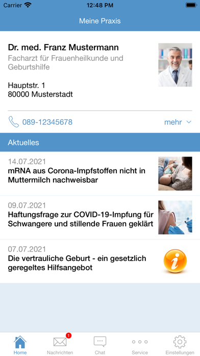 Screenshot #1 pour PraxisApp - Meine GynPraxis