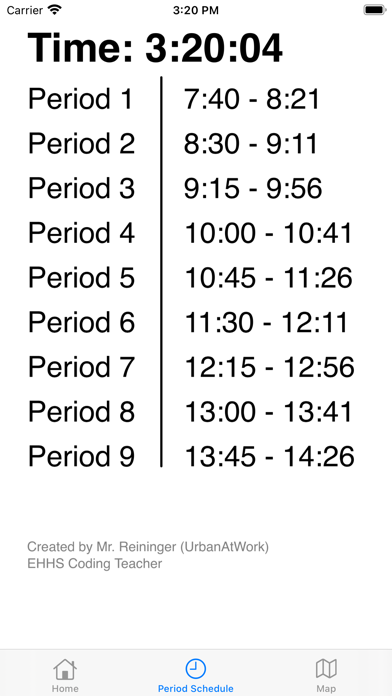 EHHS Info Screenshot