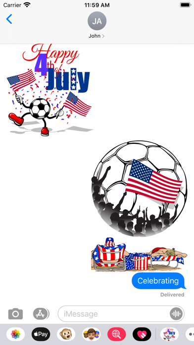 Screenshot #3 pour Soccer 4th of July Stickers