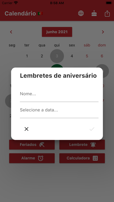 Calendário Português Screenshot