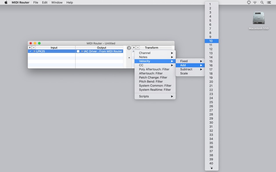 #1. MIDI Router (macOS) 由: Aaron Hunt