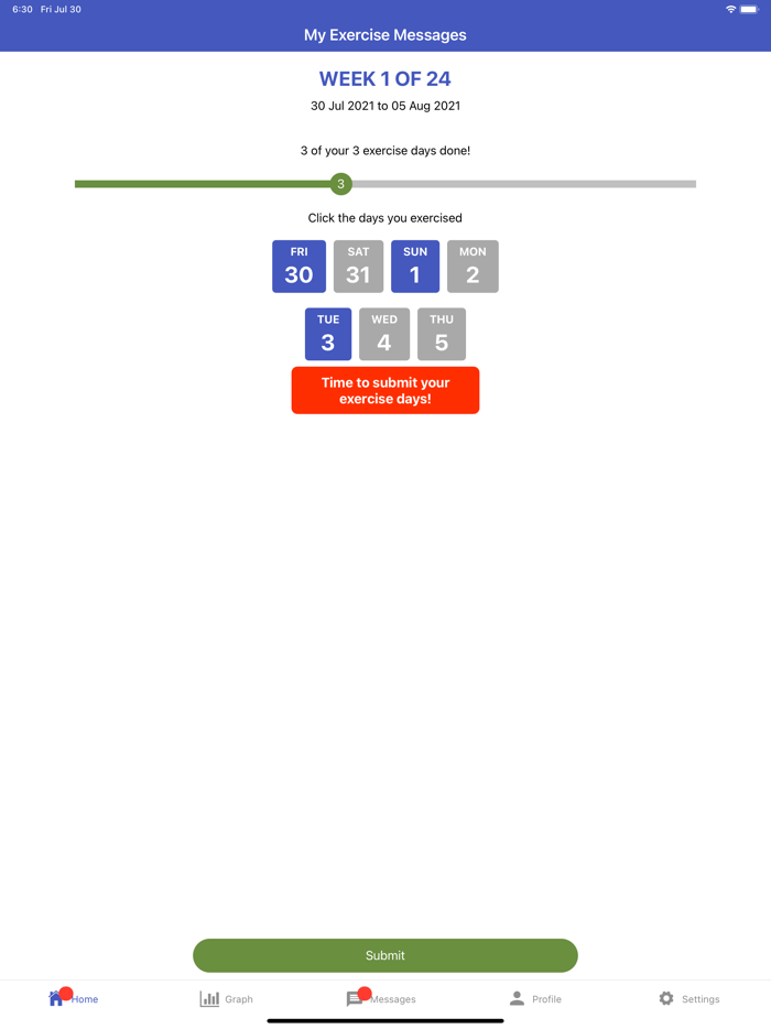 My Exercise Messages