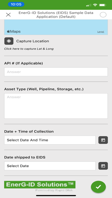EnerG-ID Solutions Field App Screenshot