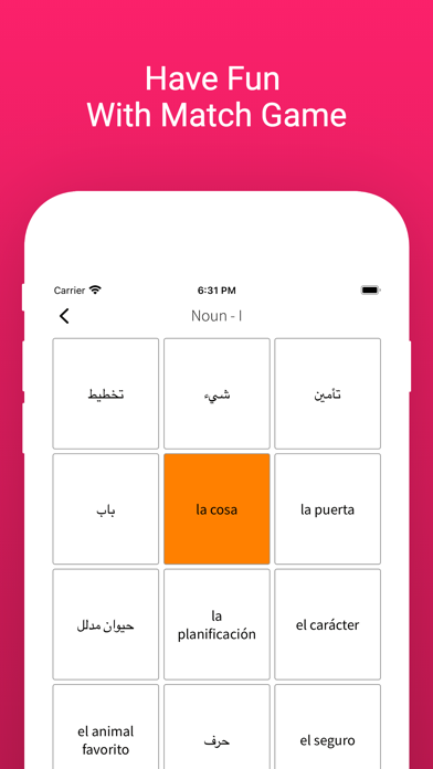 Practice Arabic Spanish Words Screenshot