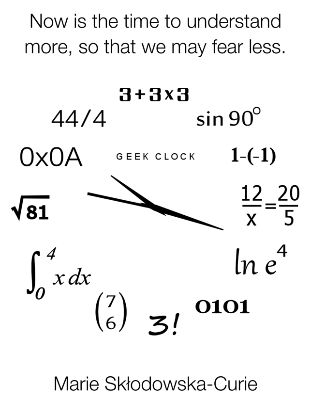 ‎Screenshot der analogen Geek-Uhr