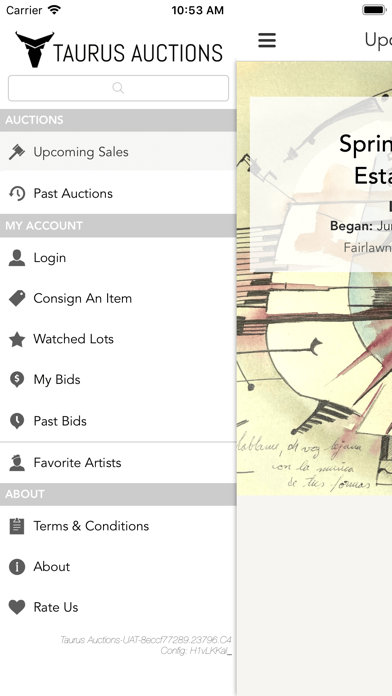 Taurus Auctions Screenshot