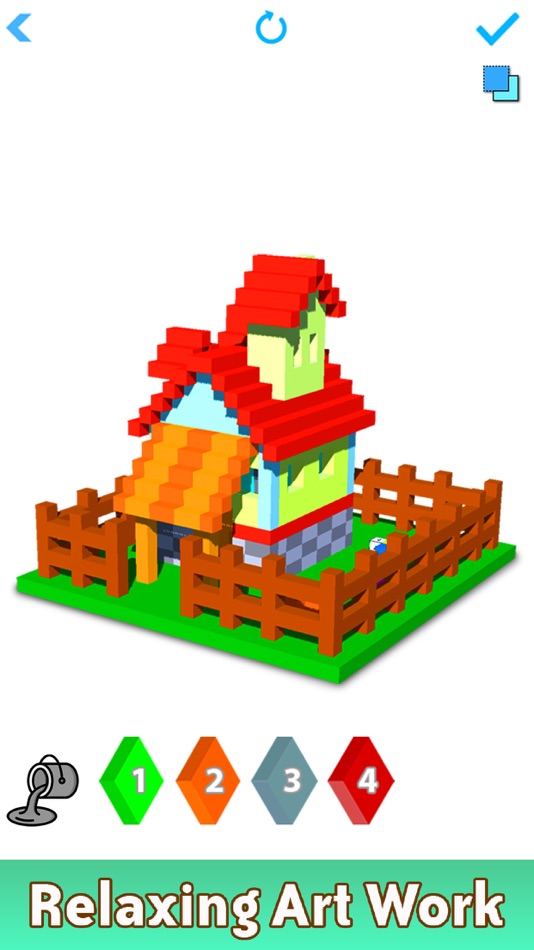 #2. House 3D Voxel Color By Number (iOS) 由: Aysha Sehar