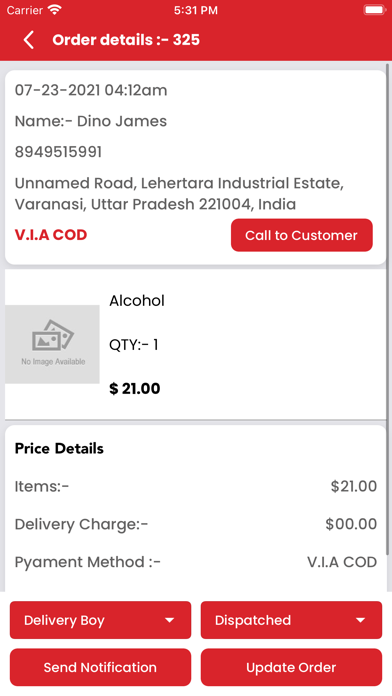 Liquor Delivery Manager Screenshot