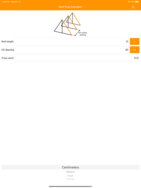 Roof Truss Calculator iPad screenshot 4 - Utilities app