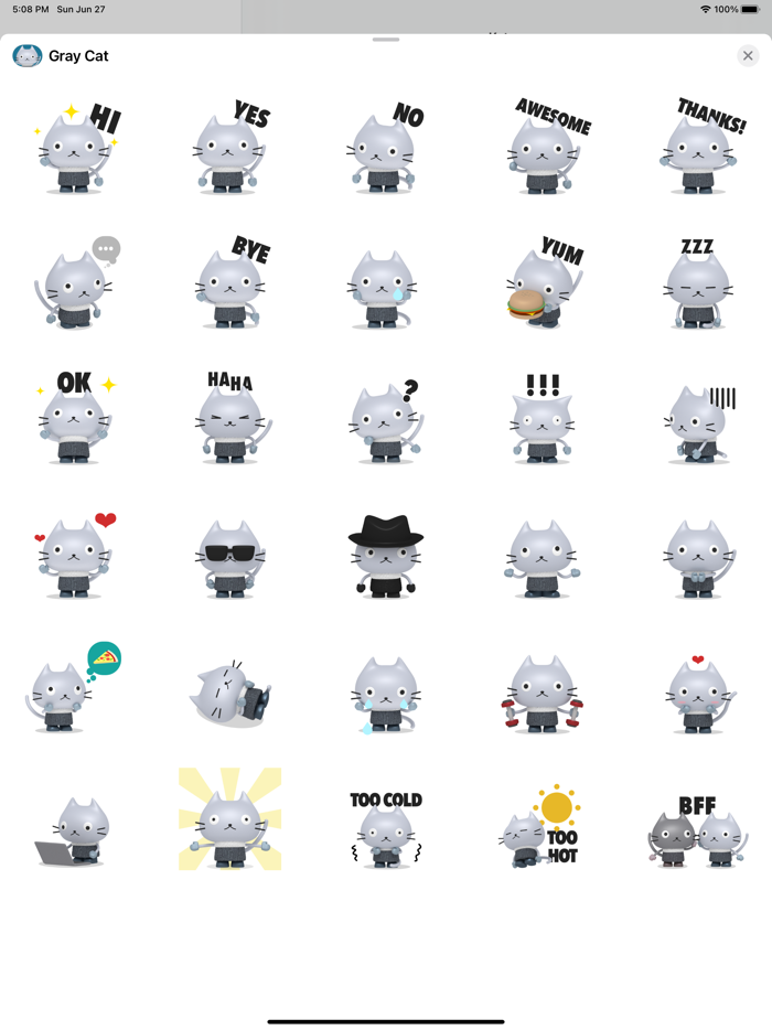 Gray Cat - Animated Stickers