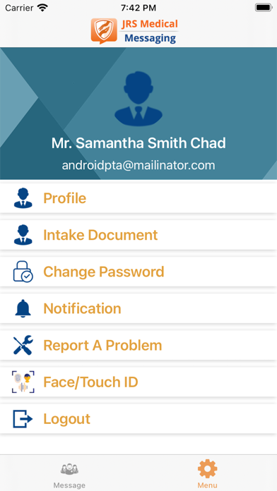 JRS Medical Messaging Screenshot