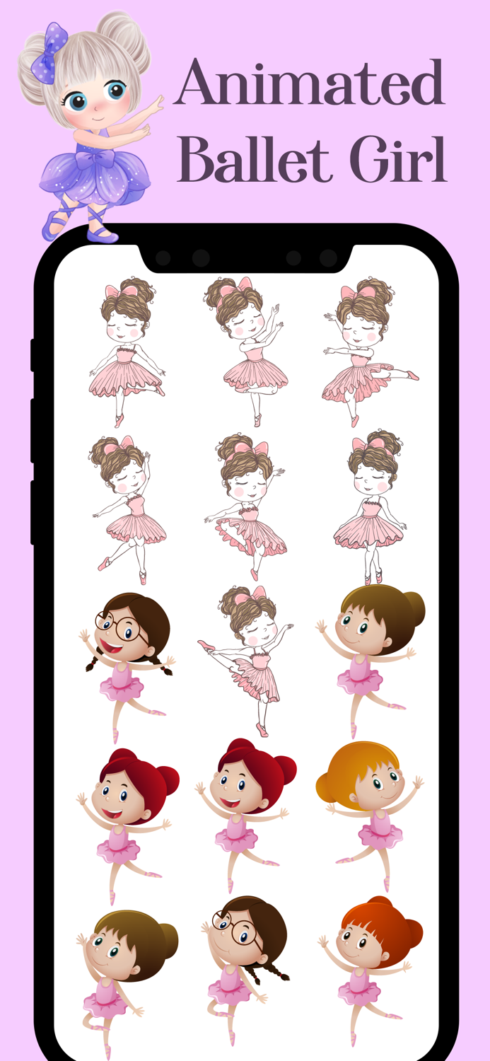 Animated Ballet Girl Stickers