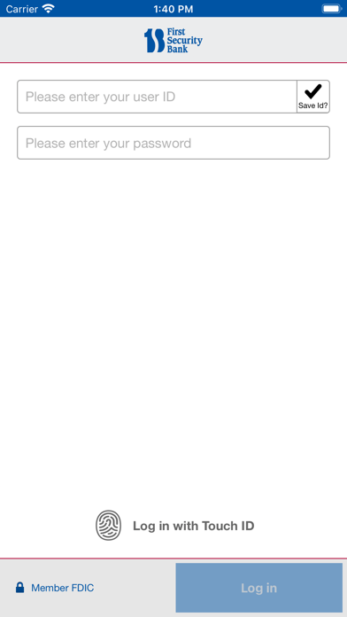 FIRST SECURITY BANK BUSINESS Screenshot