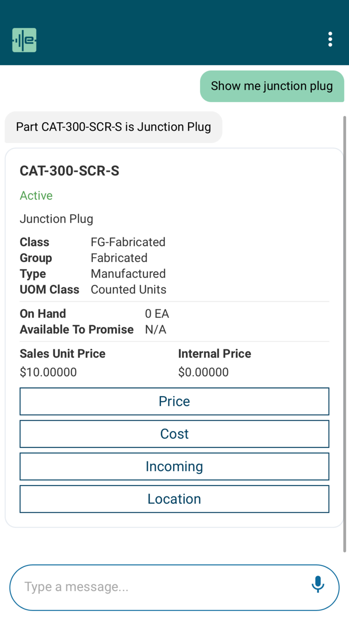 Epicor Virtual Agent EVA