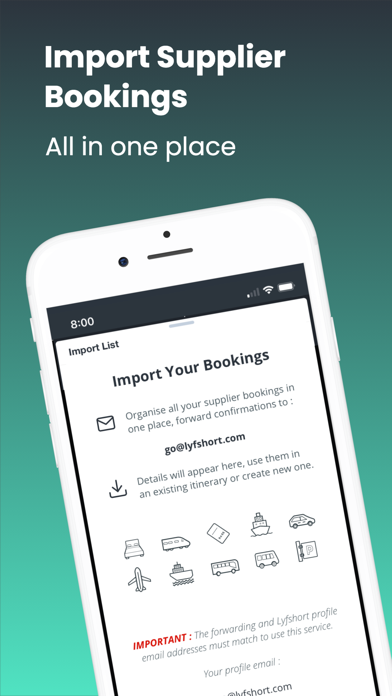 Lyfshort Trip Organizer Screenshot