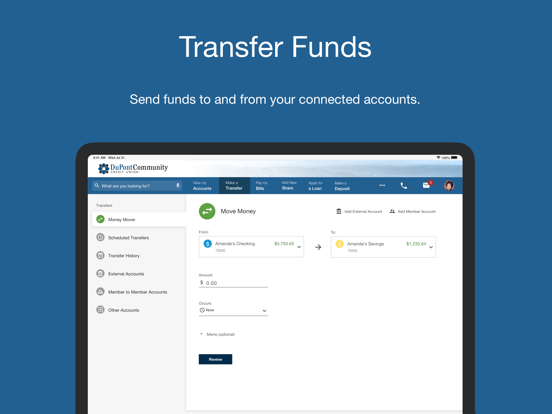 MyDCCU Mobile iPad screenshot 6 - Finance app